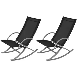 vidaXL Schaukelstuhl 53 x 92 x 86 cm schwarz 2 St.