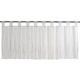 ELBERSDRUCKE transparente Bistrogardine Helio 07 weiß-grau 48x140 cm 198671 Scheibengardine für Küche Küchenfenster Sichtschutz