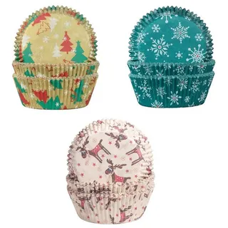 Demmler Muffinform Backformen Set - 3er Weihnachten, Sets mit verschiedenen Motiven aus Papier - Made in Germany