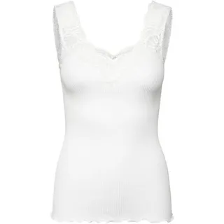 rosemunde Spitzentop Beatha Lace Top mit Seide Vintage-Spitzenbesatz, feminin, ohne Ärmel, Seidenmix weiß L (40/42)