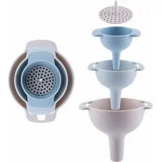 4-in-1-Trichter für Flaschen, Kunststofftrichter zum Befüllen von Flaschen, breite Öffnung mit Sieb für Wasser, Öl, Lebensmittel, Pulver, Flüssigkeitsübertragung, 1 Stück