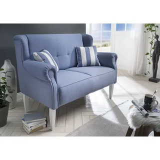 Home Affaire Couch Baumwolle/Polyester 2-Sitzer Blau