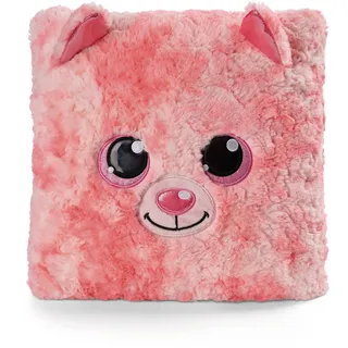 Kissen GLUBSCHIS Katze Dreamie 30x30cm pink figürlich - Flauschiges Kuscheltierkissen für Jungen, Mädchen, Babys und Kuscheltierliebhaber – ideal für Zuhause, Kindergarten oder unterwegs