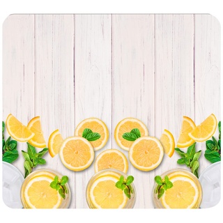 Maximex Multi-Platte Zitronen - Abdeckplatte für Glaskeramik Kochfelder, Schneidbrett, Gehärtetes Glas, 56 x 0.5 x 50 cm, Mehrfarbig