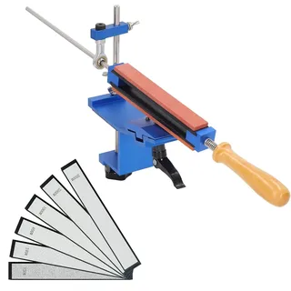 TINMAGI Messerschärfer Profi, Knife Sharpener mit 6 Diamantsteine, Messerschärfsystem Festwinkel mit Schnellspann-Design, Professioneller Messerschärfer für Feinschleif-Polierwerkzeug, 360° Drehung