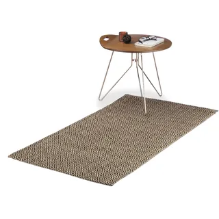 Relaxdays Teppichläufer mit Rauten-Muster, Küchenläufer aus Jute, handgefertigter Webteppich, 70x140 cm, natur/schwarz