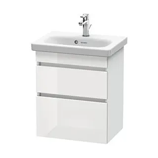 Duravit DuraStyle Waschtisch-Unterschrank DS640302218 50 x 36,8 cm, weiß hochglanz/weiß matt, 2 Schubkästen, wandhängend