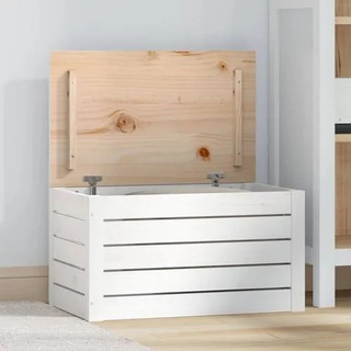 vidaXL Truhe Weiß 59,5x36,5x33 cm Massivholz Kiefer