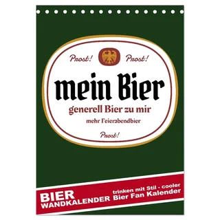 Calvendo BIER Wandkalender Trinken mit Stil Tischkalender 2026 DIN A5 hoch