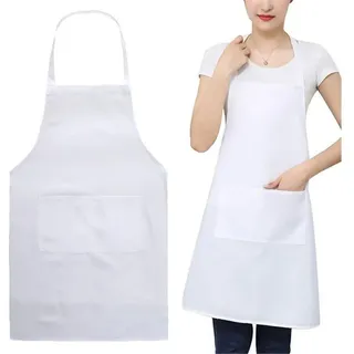 LuxusKollektion Kochschürze Küchenschürze verstellbar Männer Damen Weiß weiß