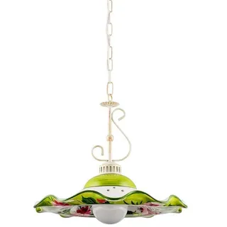 Helios Leuchten Pendelleuchte Küchenlampe Keramik, Keramiklampe, Deckenlampe, Hängelampe, für Esszimmer Küchentisch, handgefertigt handbemalt bunt|rosa