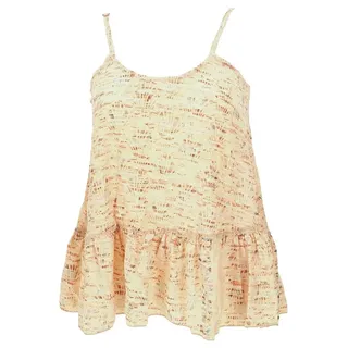 Guru-Shop T-Shirt Seidiges Boho Trägertop, luftiges Top, lockeres.. Festival, Ethno Style, alternative Bekleidung gelb L