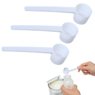 XPEX 3 Stück 5g Messlöffel, Dosierlöffel Transparent mit Skala Waagen, Messlöffel Gramm, Scoop 5g waage gramm, Dosier-Löffel 5g für Backen Kochen Kaffee Waschpulver Proteinpulver Creatin(Weiß)