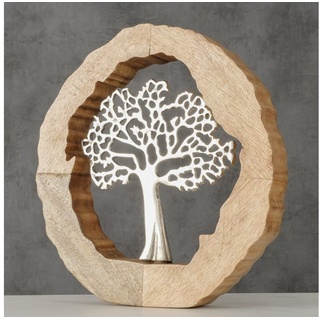 BOLTZE Dekofigur "Tree" aus Holz/Metall in braun/silber, Deko Baum