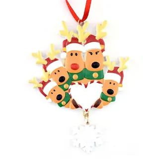 Personalisierte Weihnachtsbaumdekoration Mit Rentierfamilie Zum Selbermachen – Winter 2021 – 20 Cm