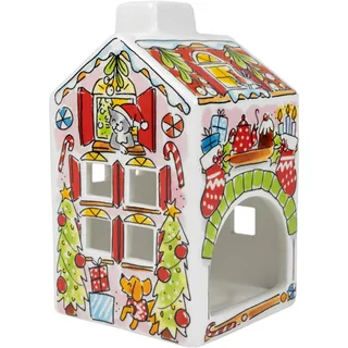 Blond Amsterdam Weihnachts-Teelichthaus – Keramikhaus mit festlichen Motiven – Stimmungsvolle Deko für die Winterzeit – Geschenkidee für Weihnachten