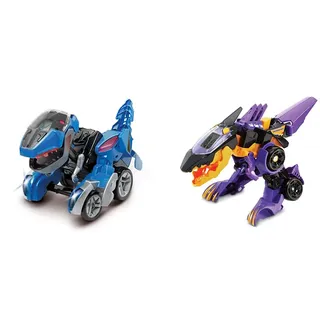 Vtech 80-195504 Switch & Go Dinos - RC T-Rex Dino; Dinos; Transformer & 80-195204 Switch & Go Dinos - Spinosaurus, Spielzeugdinosaurier, Mehrfarbig