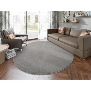 Teppich OCI DIE TEPPICHMARKE "NEW VILLA MELANGE, auch als Läufer und in Rund", grau (dunkelgrau), H:20mm Ø:240cm, Polypropylen, Teppiche, Teppich, dichter Shaggy, melierte uni Farben, robuster Hochflor, Wohnzimmer