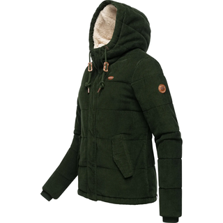 Cordjacke RAGWEAR "Wuggys", Damen, Gr. M (38), grün (olivgrün), Obermaterial: 100% Baumwolle. Futter: 100% Polyester. Wattierung: 100% Polyester, bequem hüftbedeckend, hoch geschlossener Ausschnitt, Ärmel ohne Ärmelschlitz Rippstrickbündchen, Jacken, Stylische Damen Kordjacke mit flauschigem Innenfutter