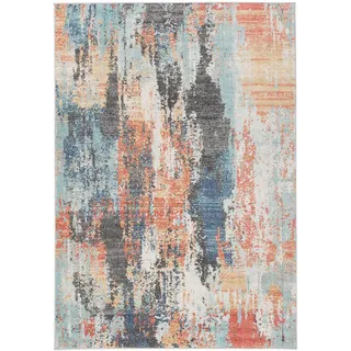 Pergamon In- und Outdoor Designer Teppich Lagos Rost Blau Verlauf 80x160cm