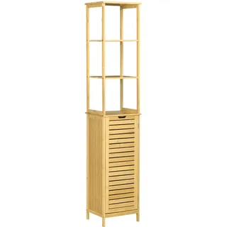 kleankin Badezimmerschrank 34 x 173 x 30 cm Beige