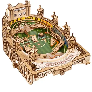 Ugears Quidditch Flipperautomat 3D Puzzle - Harry Potter 3D Holzpuzzle für Erwachsene - DIY Kit mit funktionierenden Flippern - Mechanische Holzmodell-Bausätze