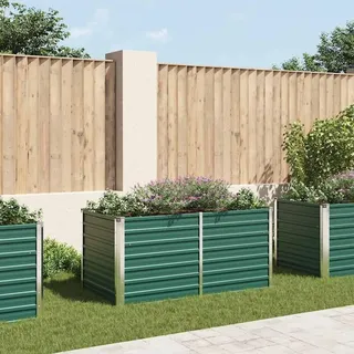 vidaXL Garten-Hochbeet verzinkter Stahl rechteckig 160 x 80 x 77 cm Grün