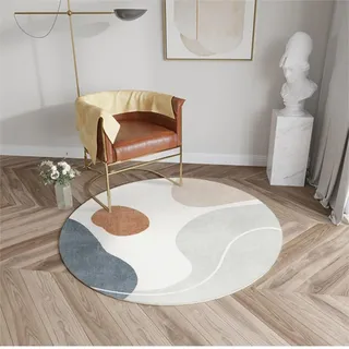 Nyescasa Runder Teppich Vintage Boho Waschbar Baumwollteppich Mandala Bedruckt Wohnzimmerteppich Rund 120cm Flauschig Modern Teppich für Schlafzimmer Wohnzimmer Esszimmer Küche Innen