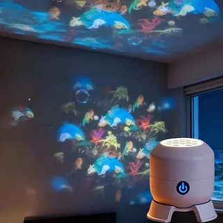 Dynamisches Rotierendes LED-Projektorlicht, Dynamic Rotating LED Projector Light, 360° Rotierende Ozean & Schneeflocke Projektionslampe, Dynamische Projektor Nachtlicht für Kinderzimmer Deko (Ocean)