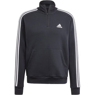 Adidas Essentials Herren-Sweatshirt, Fleece, 3 Streifen, 1/4-Reißverschluss