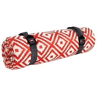 Picknickdecke aus Baumwolle Mit wasserdichter Rückseite Sanddicht Stranddecke tragbar Matte Mit Griff Waschmaschinenfest Teppich zum Garten Reise Camping Wandern 150x150cm 150x200cm (Blau Rot)