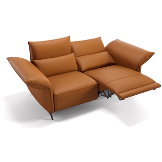Leder 2-Sitzer CUNEO Ledersofa Couch - orange