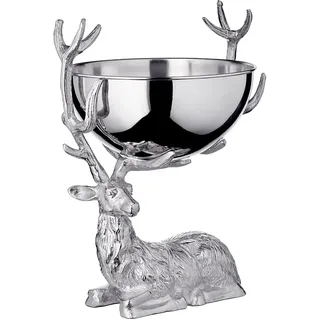 EDZARD Flaschenkühler Hirsch (groß) aus Aluminium - Champagner Kühler, Sektkühler - Getränkekühler für 3 Flaschen - Schale für Wein, Sekt & Eiswürfel - Weinkühler