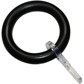 GARDINIA Gardinenring Kunststoff mit Faltenlegehaken, Gardinen, (1-St), Serie Spannstange Ø 23/26 mm schwarz