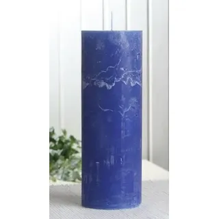 Rustik-Stumpenkerze, 20 x 7 cm Ø, blau