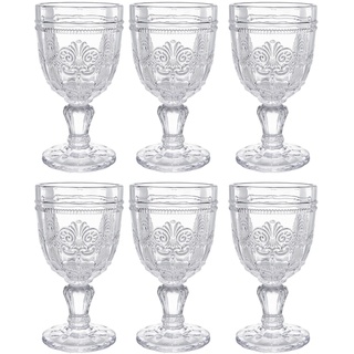 BUTLERS Wine Glass, Set 6x Weingläser 230ml aus Glas -VICTORIAN- ideal als Rotweingläser, Weisswein Gläser, Trinkgläser Set