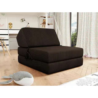 Mirjan24 Schlafcouch Cord 1-Sitzer Braun
