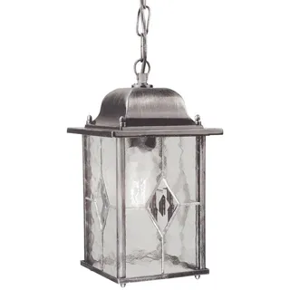 Elstead Lighting Aussenhängeleuchte Wexford, Schwarz, Silber, Metall, Glas, 15.9x34 cm, Europäischer Sicherheitsstandard, Schutzklasse I (Erdungsanschluss), CE, Lampen & Leuchten, Außenbeleuchtung, Außendeckenleuchten