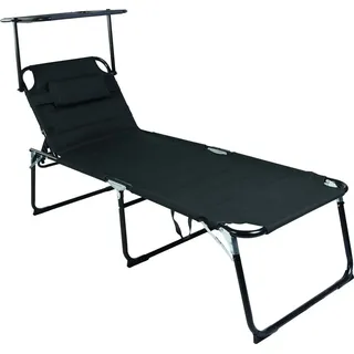 Lex XXL Sonnenliege 200 x 70 x 45 cm Schwarz