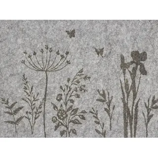 LB H&F Lilienburg Platzset Tischset Platzset Tischsets Platzsets Platzdeckchen Tischdeckchen, (Gras Gräser Ostern Frühling Tischdeko Blume Blumen Landhaus Shabby Design eckig motiv, Filz grau modern Platzdeckchen Tischmatte Untersetzer Deckchen), Platzmatte Platzmatten Filzuntersetzer Filmatte Filzset grau