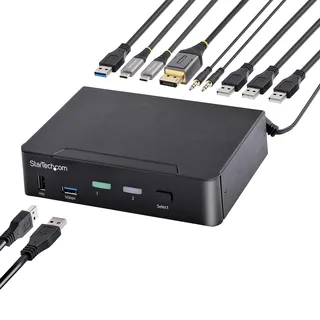 Startech 2 Port USB C KVM Switch KVM Switch, Schwarz