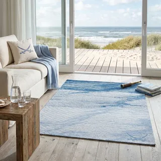 Sansibar Keitum 007 Webteppich 130 x 190 cm Blau