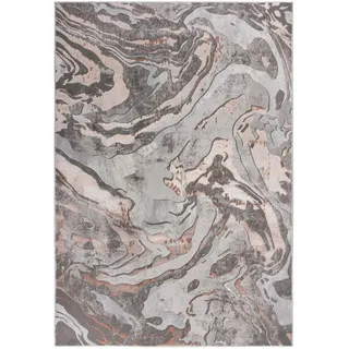 KADIMA DESIGN Ouse Joy Designer-Teppich 80 x 150 cm Rosa-Grau