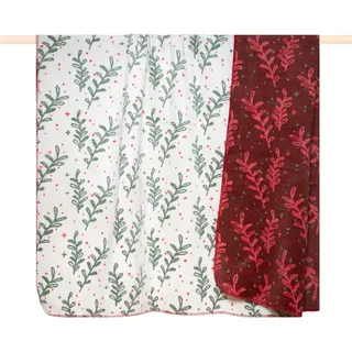 Wohndecke MISTELN, PAD, Festliches Mistel-Design für romantische, gemütliche Stunden bunt