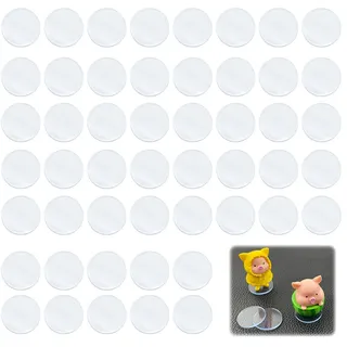 MAEXUS 50 Stück Transparente Antirutsch Pads,25mm Rund Antirutsch Pads,PVC-Gummiauflage,Elastisches Kissen,Wiederverwendbare,für Esstischen,Autoinnenräumen,Glasarbeitsplatten(Mit Selbstklebefläche)