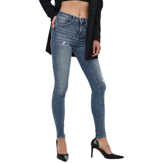 Only Damen Jeans ONLPOWER MID PUSH UP REA264 Skinny Fit Blau 15230607 Normaler Bund Reißverschluss M - 30