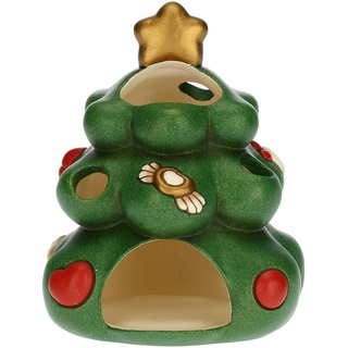 THUN - Kerzenhalter in Form eines Weihnachtsbaums - Weihnachtsdekoration Haus - Keramik - 11 x 10,5 x 12,5 cm