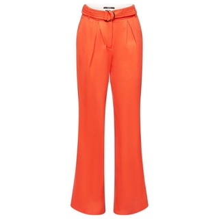 Esprit Collection Stoffhose Leinenmix-Hose mit hohem Bund und Gürtel orange|rot 38/32