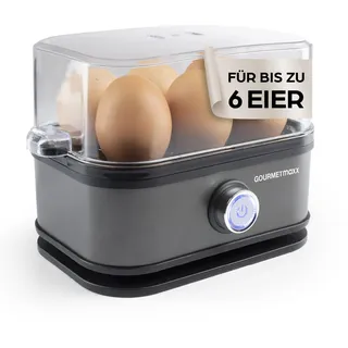 GOURMETmaxx Eierkocher 6 Eier + Messbecher Grau