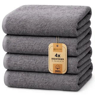 NatureMark Duschtuch 70 x 140 cm anthrazit 4 St.